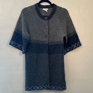 Hannah Womens XL 100% Lambs Wool Short Sleeve Sweater Cardigan Medium
